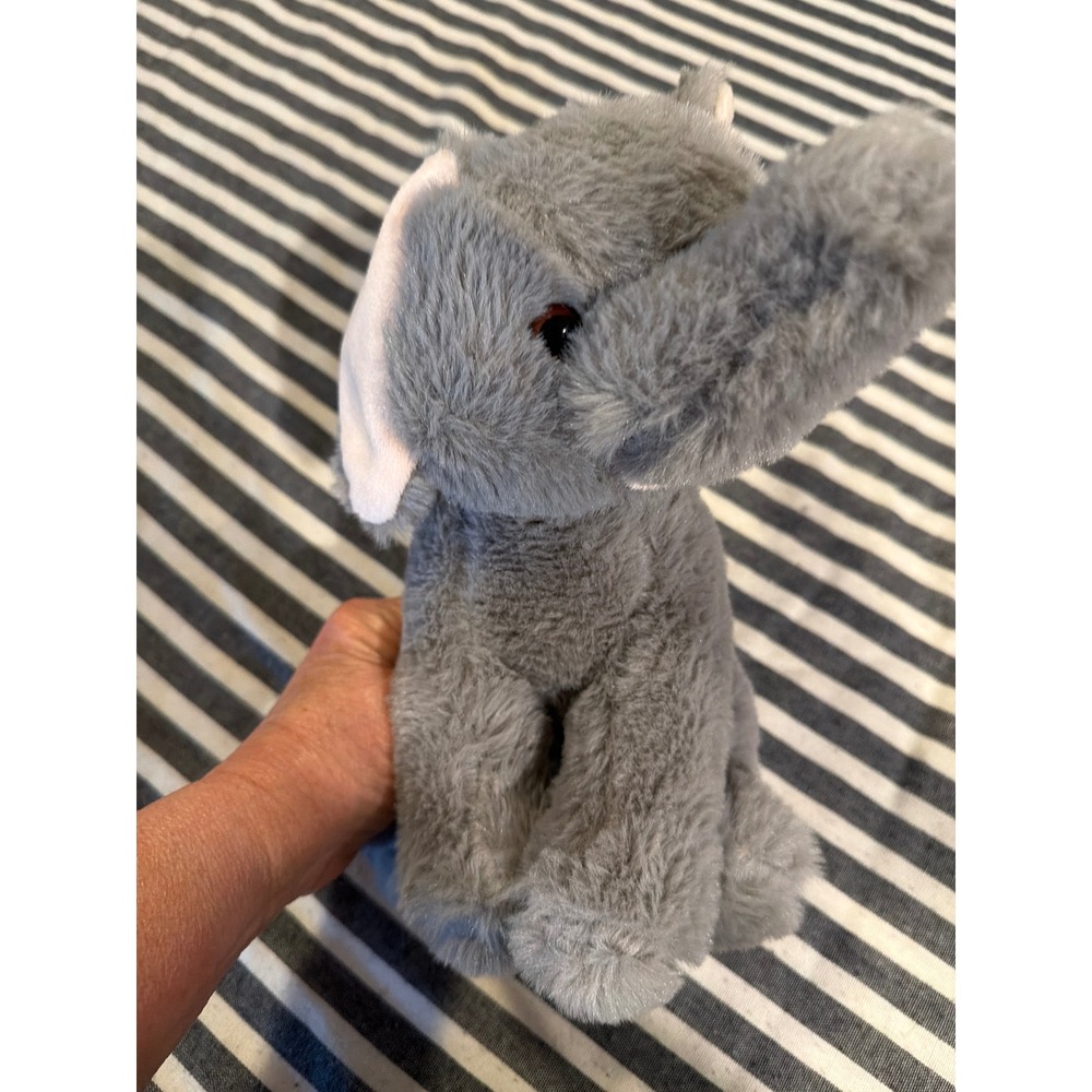 Dragon Drew Grey Elephant Plush‎ Stuffed Animal Pink Ears Upturned Trunk 9 inch